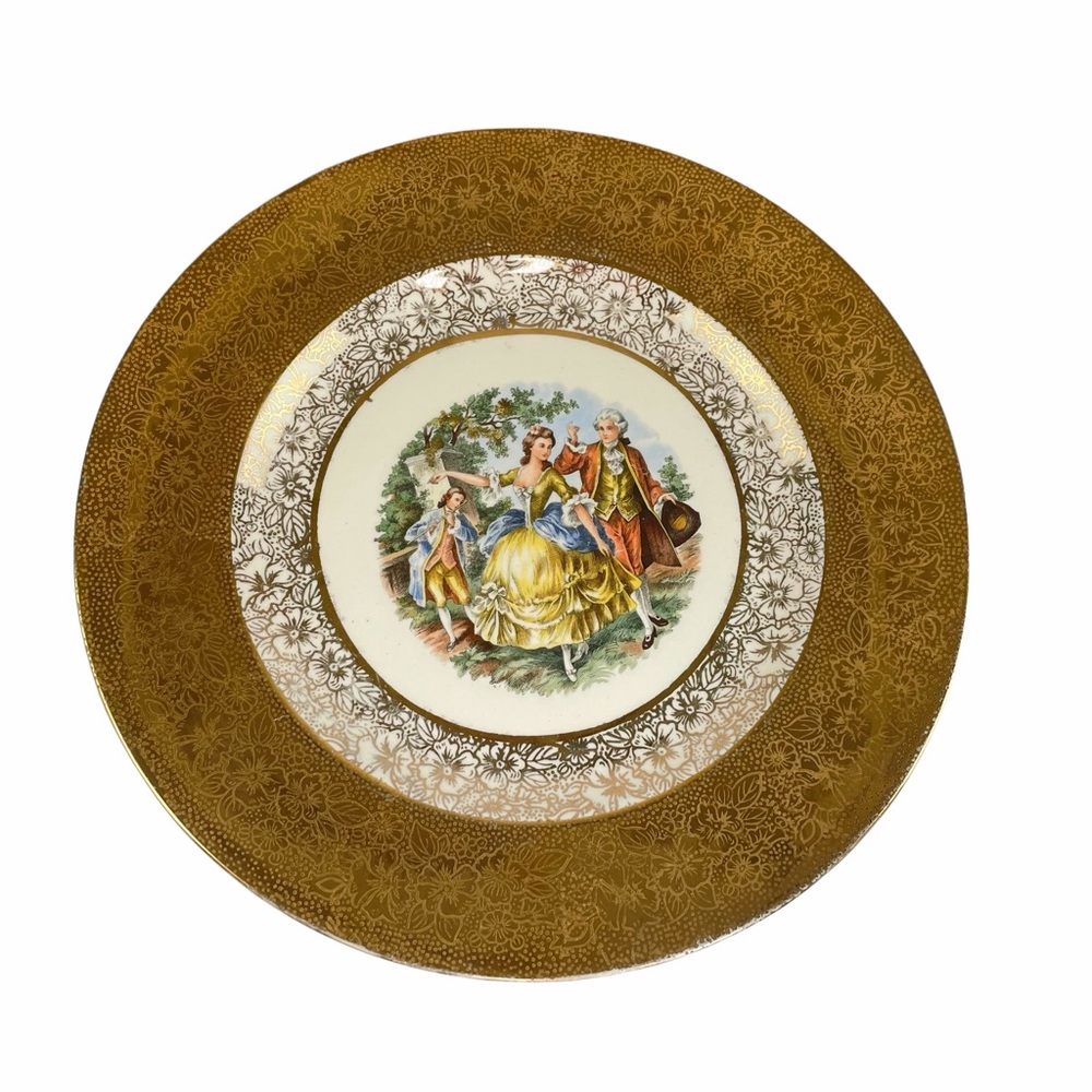 Homer Laughlin Godey Print Plate w/ Warranted 22K